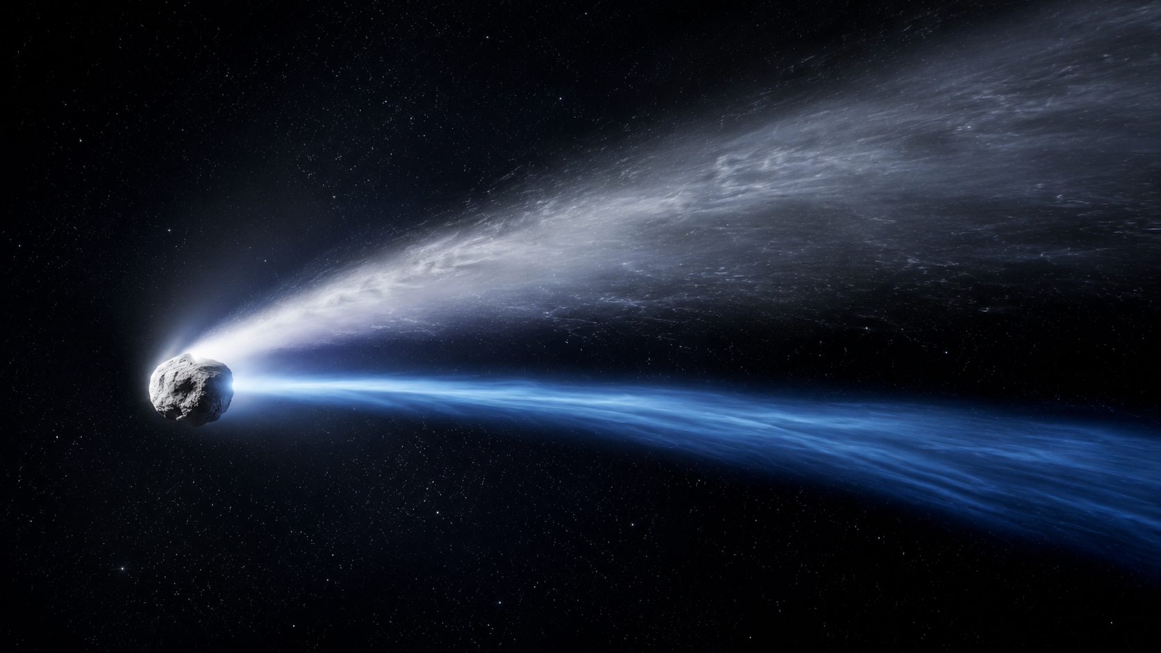 The Dual Tail Structure Created by Solar Winds in Comets