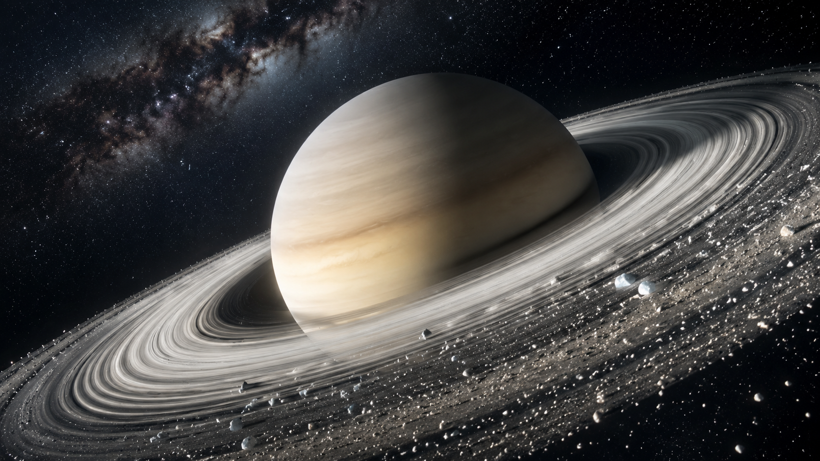 The Mystery of the Planet Saturn and Its Magnificent Icy Rings