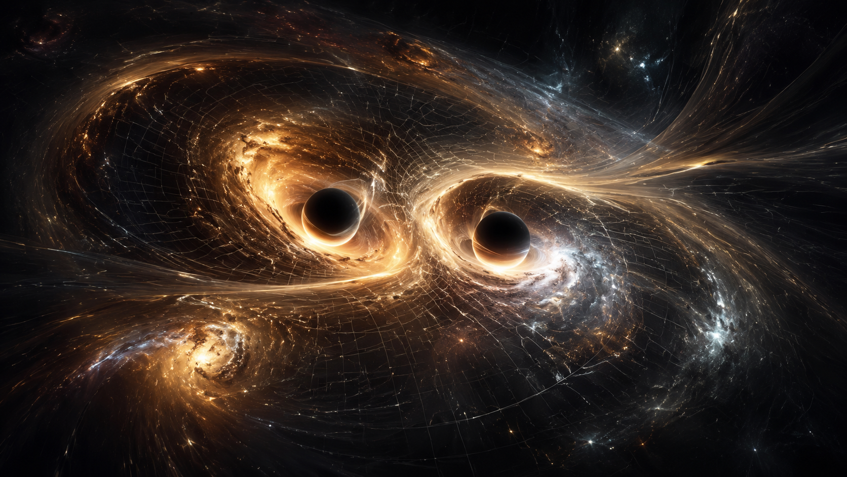 What Happens to the Fabric of Space-Time When Two Massive Black Holes Collide