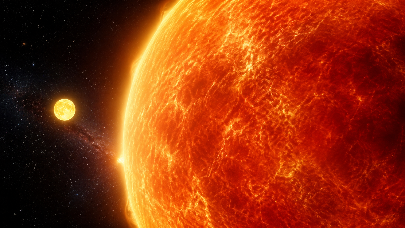 The Sizes Reached by the Largest Stars Compared to the Sun