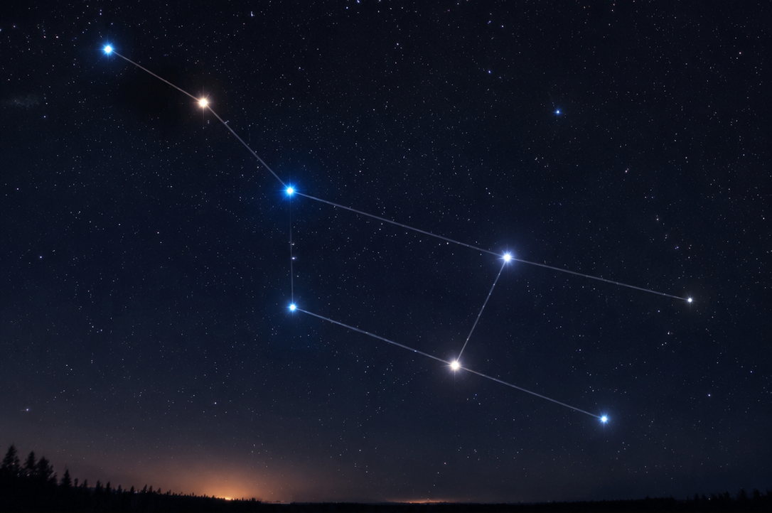 The Position of the Ursa Major Constellation in the Sky and Its Stars
