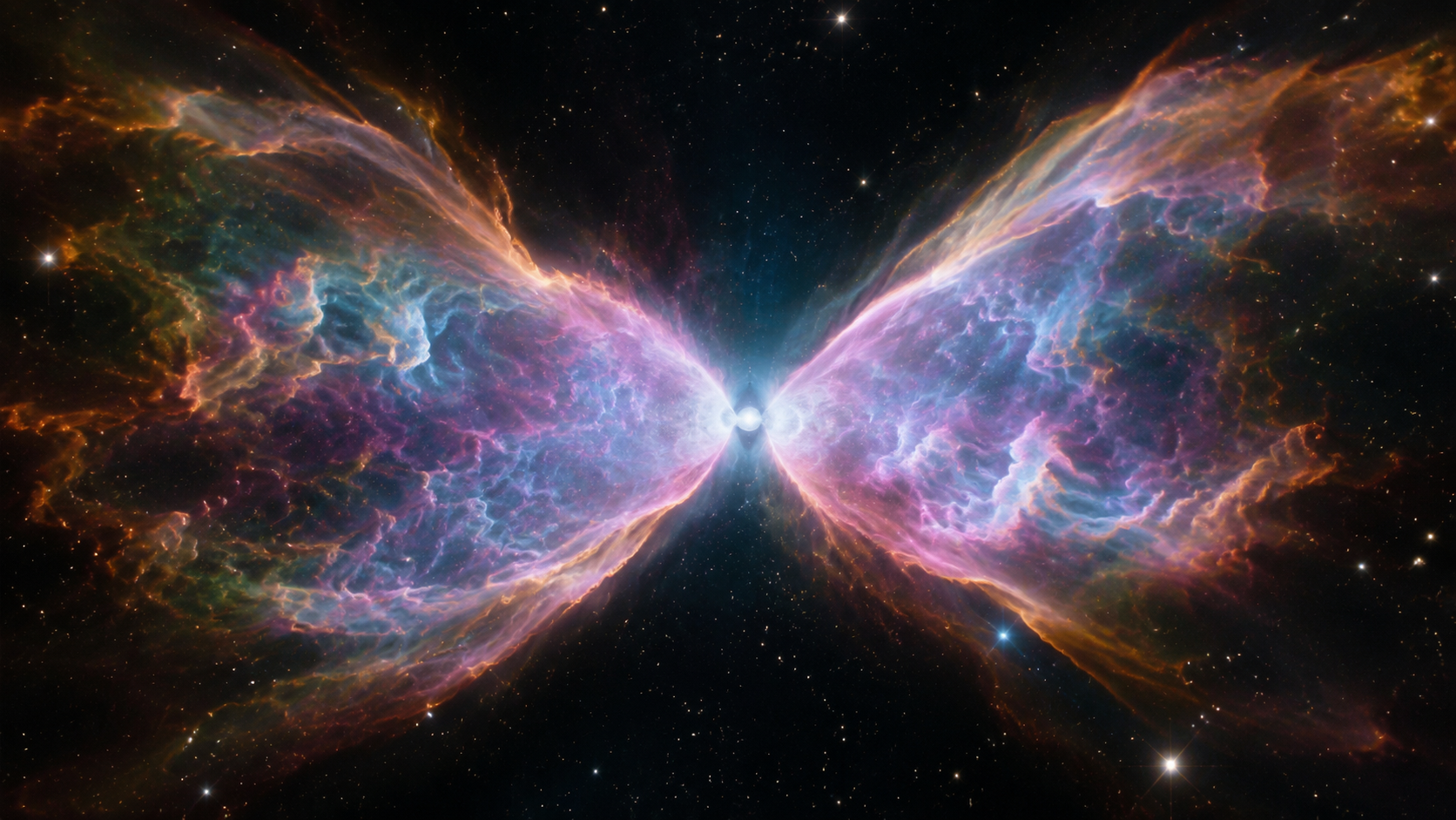 The Butterfly Nebula with Symmetrical Wings Left by a Dying Star